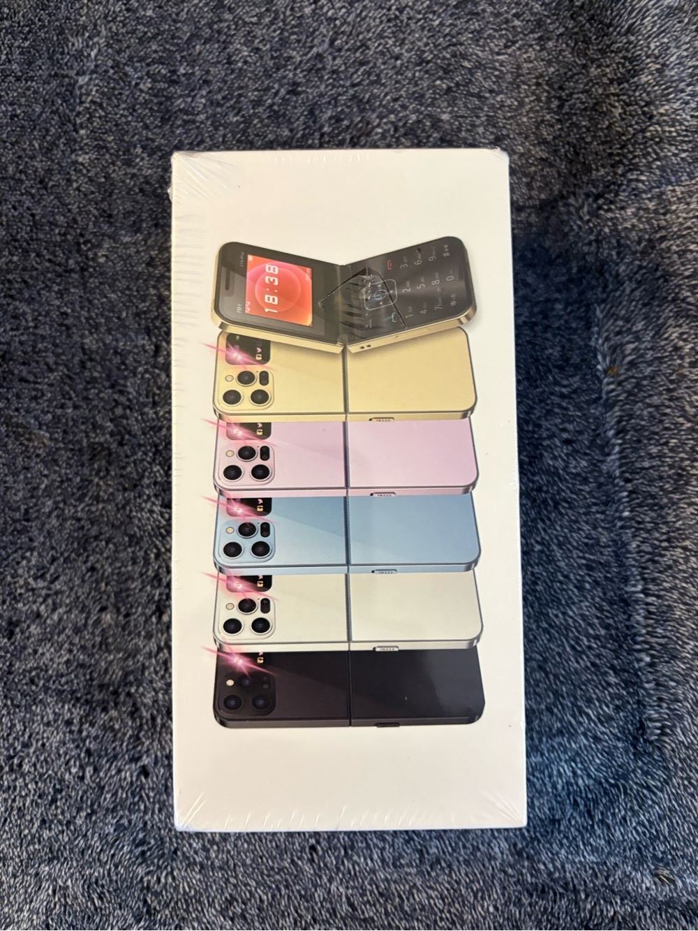 Flip Style Cell Phone - Black, White, Blue, Pink, Gold
